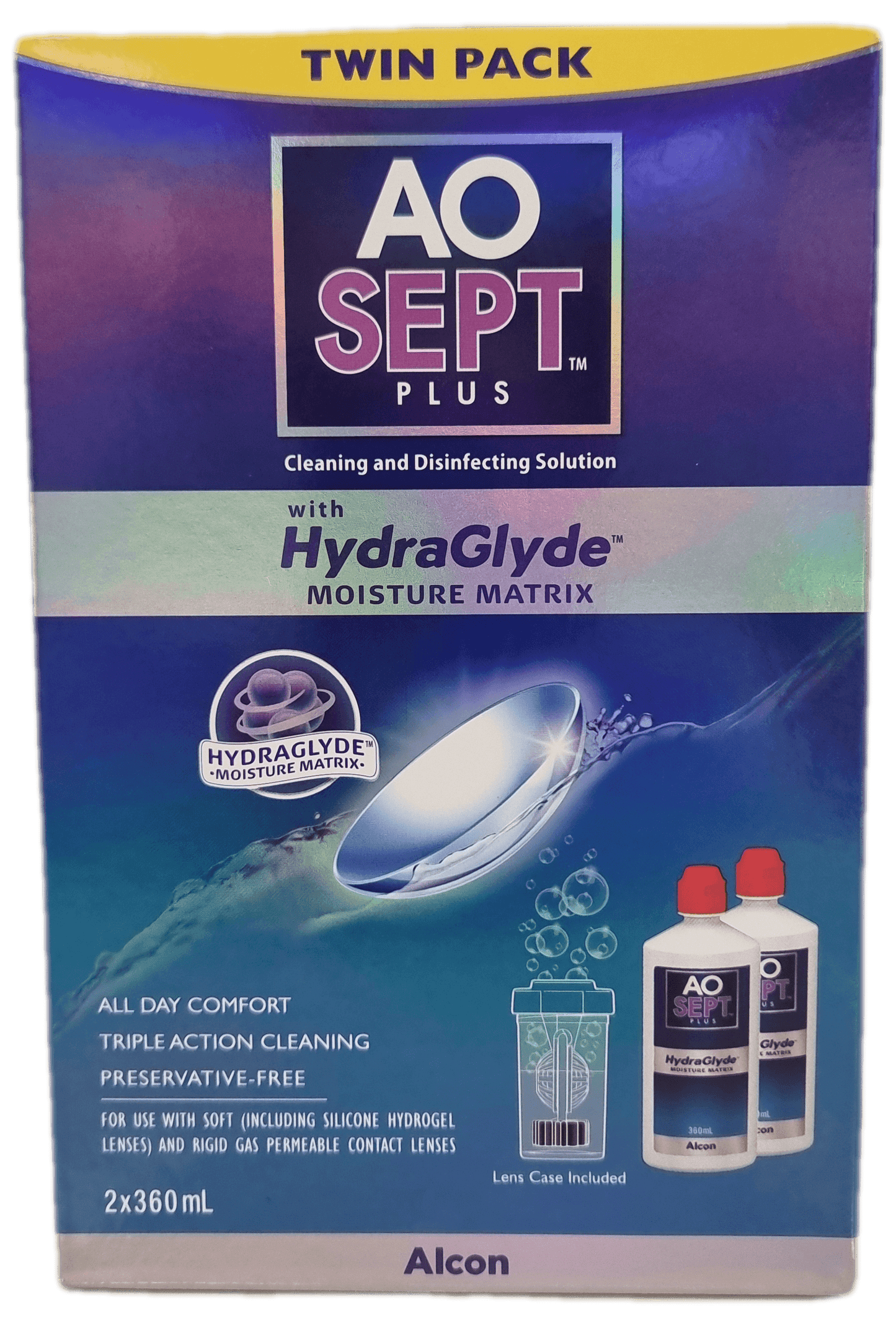 AO Sept HydraGlyde Cleaning & Disinfecting Solution - Twin Pack