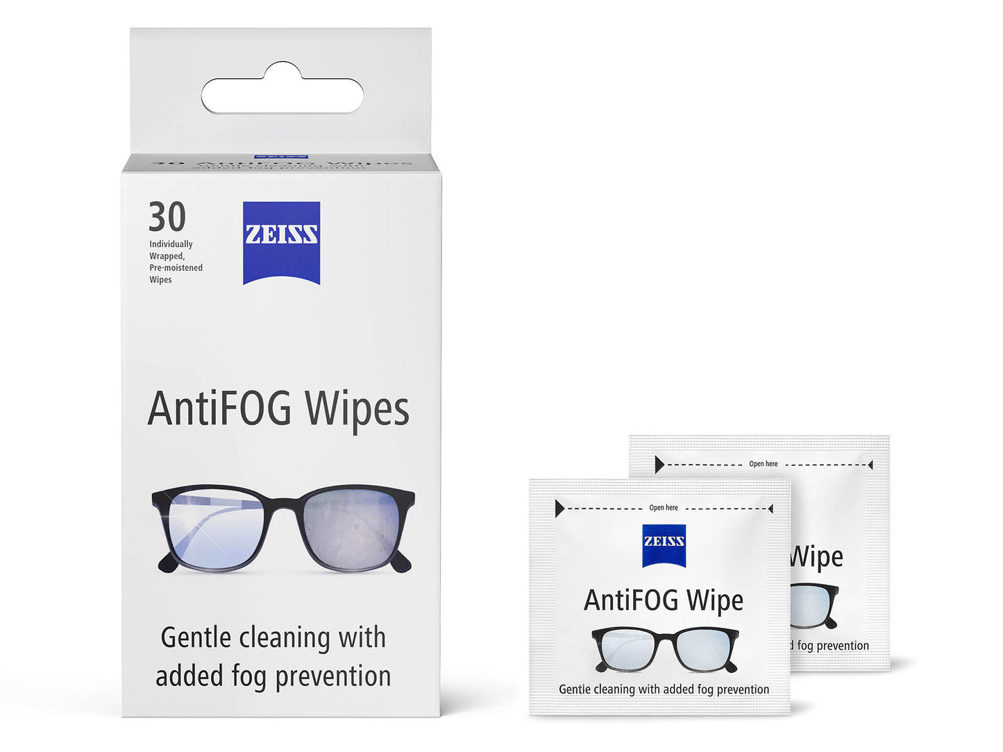 Zeiss AntiFOG Wipes - 30 Individually Wrapped Wipes